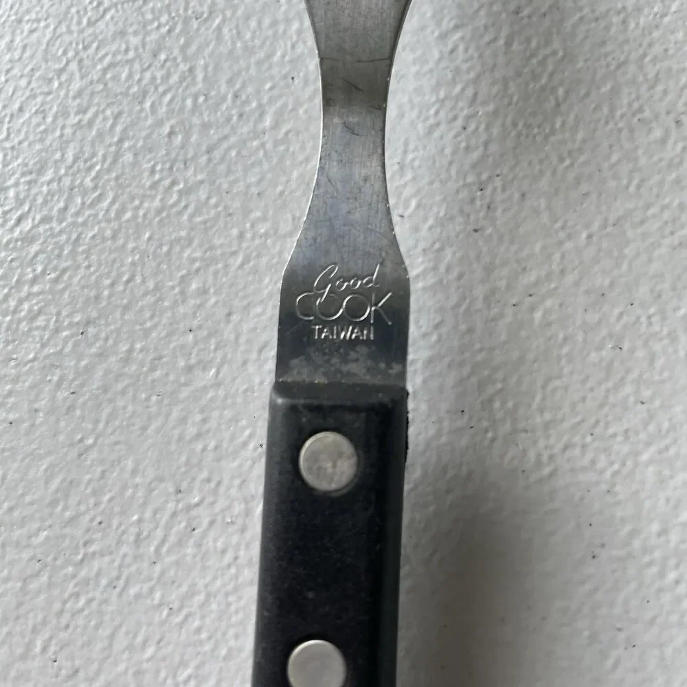 Good Cook Taiwan 3 Tine Granny Fork Stainless Steel Black Handle Kitchen Utensil
